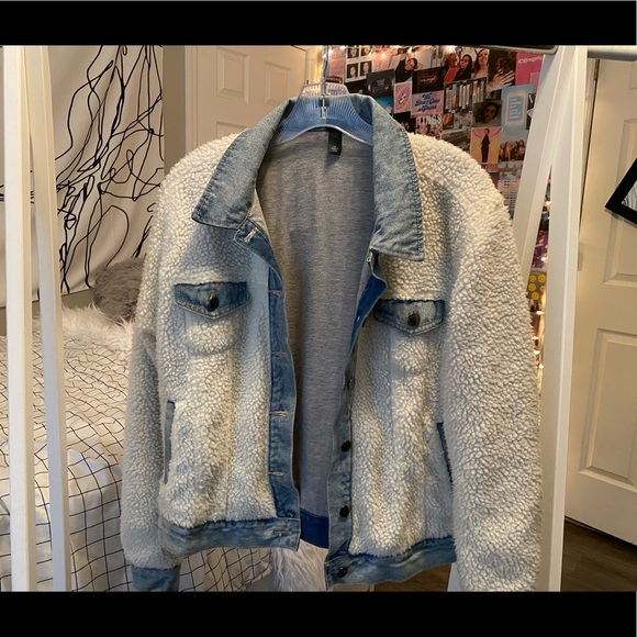 Faux Fur Target Wild Fable Denim Jacket 